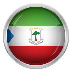 Glossy Button - Flag of Equatorial Guinea