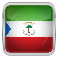 Glossy Button - Flag of Equatorial Guinea N4