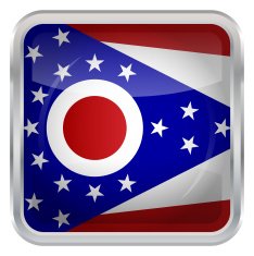 Glossy Button - Flag of Ohio N3