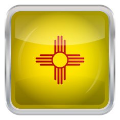 Glossy Button - Flag of New Mexico N3