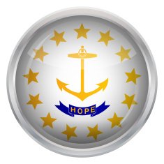 Glossy Button - Flag of Rhode Island N3