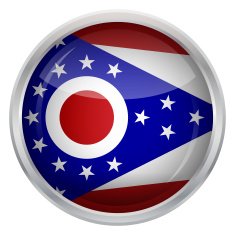 Glossy Button - Flag of Ohio N4