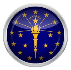 Glossy Button - Flag of Indiana N4