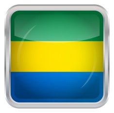 Glossy Button - Flag of Gabon