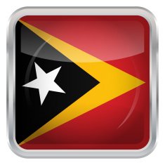 Glossy Button - Flag of East Timor