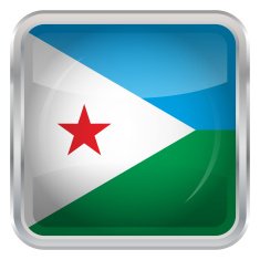 Glossy Button - Flag of Djibouti