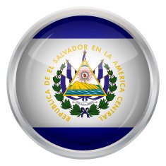 Glossy Button - Flag of El Salvador