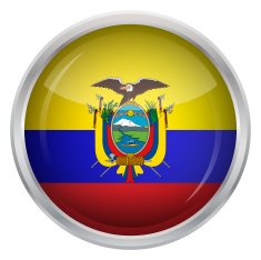 Glossy Button - Flag of Ecuador N2