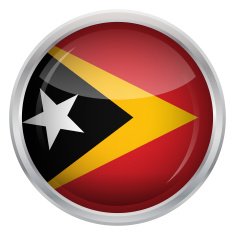Glossy Button - Flag of East Timor N2