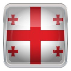 Glossy Button - Flag of Georgia N3