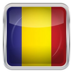 Glossy Button - Flag of Chad N3