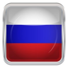 Glossy Button - Flag of Russia N3