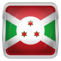 Glossy Button - Flag of Burundi N3