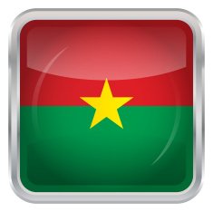 Glossy Button - Flag of Burkina Faso N3