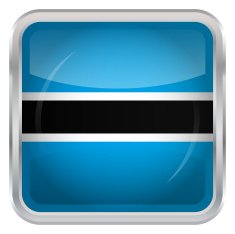 Glossy Button - Flag of Botswana N3
