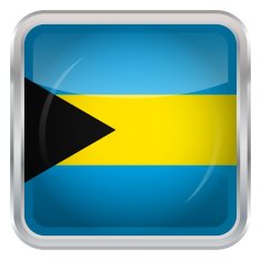 Glossy Button - Flag of Bahamas N3