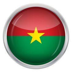 Glossy Button - Flag of Burkina Faso N4