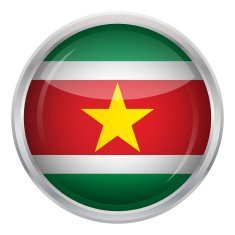Glossy Button - Flag of Suriname N3