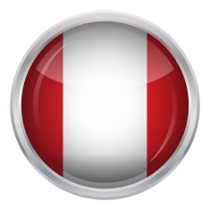 Glossy Button - Flag of Peru N3