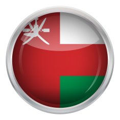 Glossy Button - Flag of Oman N2