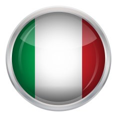 Glossy Button - Flag of Italy N3