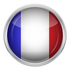 Glossy Button - Flag of France N2