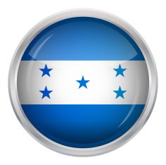 Glossy Button - Flag of Honduras N3