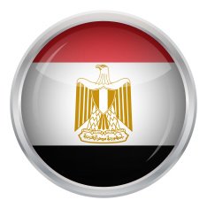 Glossy Button - Flag of Egypt N2