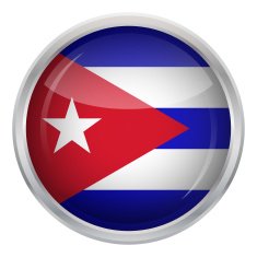 Glossy Button - Flag of Cuba N2
