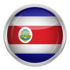 Glossy Button - Flag of Costa Rica N3