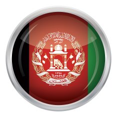 Glossy Button - Flag of Afghanistan N4