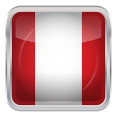 Glossy Button - Flag of Peru N4
