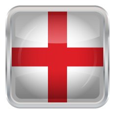 Glossy Button - Flag of England N4