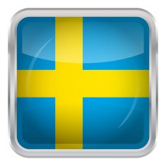 Glossy Button - Flag of Sweden N4