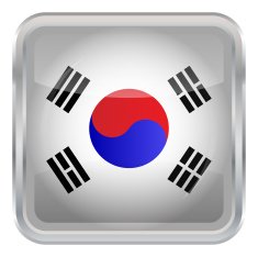 Glossy Button - Flag of South Korea N3
