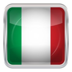Glossy Button - Flag of Italy N4