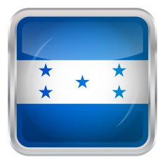 Glossy Button - Flag of Honduras N4