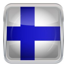 Glossy Button - Flag of Finland N4