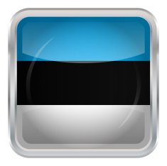 Glossy Button - Flag of Estonia N3