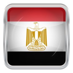 Glossy Button - Flag of Egypt N3