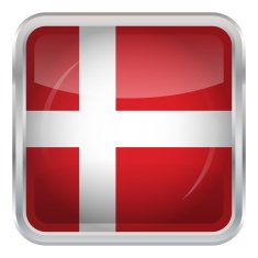 Glossy Button - Flag of Denmark N4