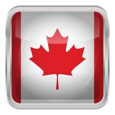 Glossy Button - Flag of Canada