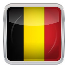 Glossy Button - Flag of Belgium N4