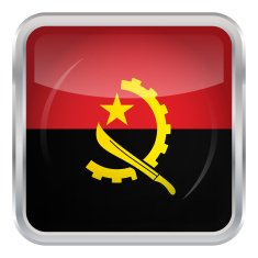Glossy Button - Flag of Angola N4