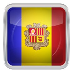 Glossy Button - Flag of Andorra N4