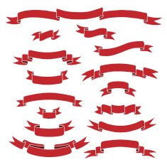 Vintage ribbon banners set N48