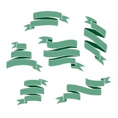 Vintage ribbon banners set N65