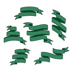 Vintage ribbon banners set N66
