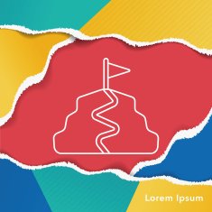 mountain top line icon