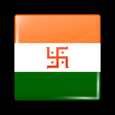 India Jain Variant Flag Glassy Icon Square Shape